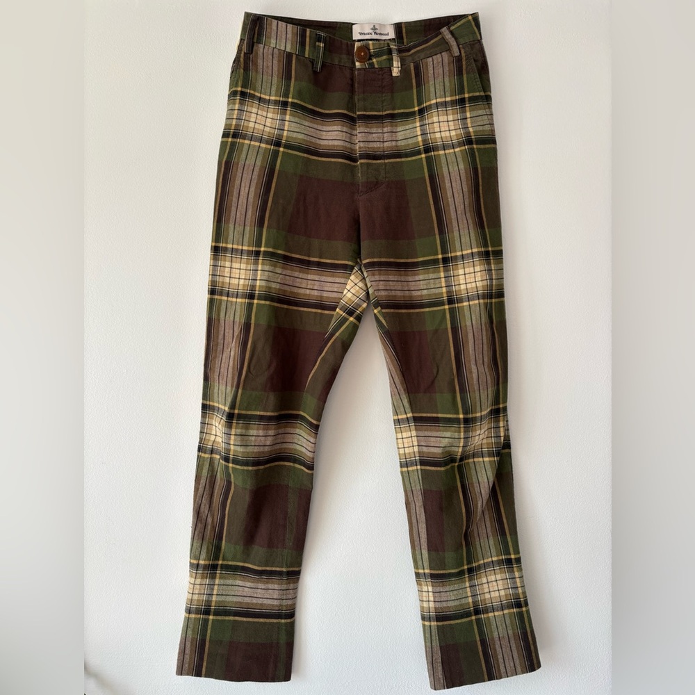 Vivienne Westwood Green and Brown Plaid pants